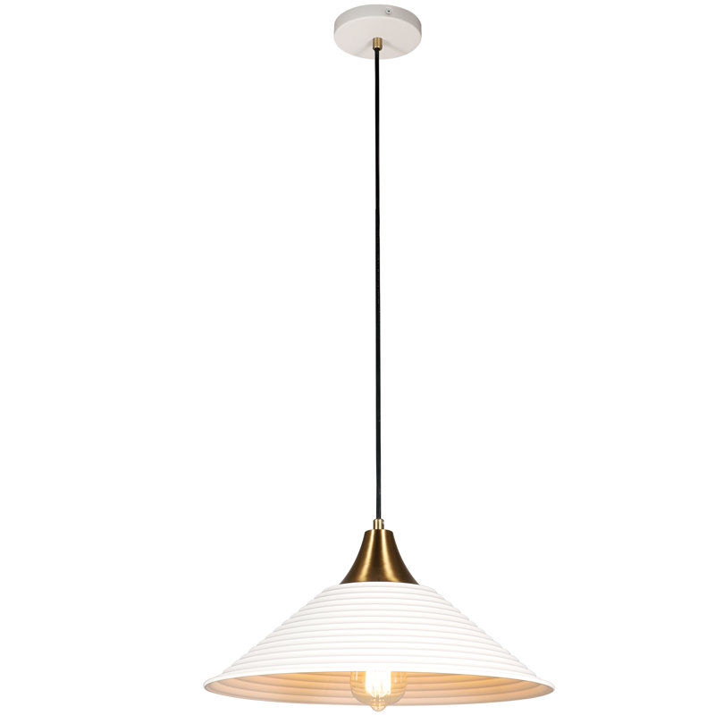  15" Modern Dimmable White Metal Pendant Light