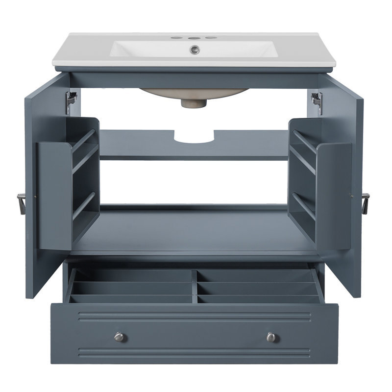 Meuble-lavabo 30 po avec lavabo intégré, Marine