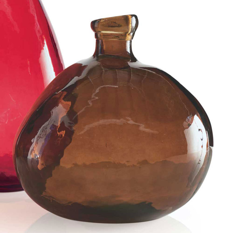 Askew Handmade Glass Table Vase, Chocolate, 12.99" H x 12.99" W x 12.99" D