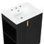 Meuble-lavabo classique de 24 po avec poignées en métal élégantes, charnières à fermeture en douceur, rangement sous le lavabo et trous de robinet pré-percés de style rétro avec une porte, 2 tablettes à niveaux, une structure ouverte en bois massif