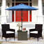 Table de bout carrée pour l'extérieur avec trou pour parasol et table d'appoint durable en osier pour le patio et le jardin-422318914