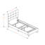 Lit simple en velours vert transitionnel Leandro, H 45,51 po x l 42,79 po x L 80,02 po
