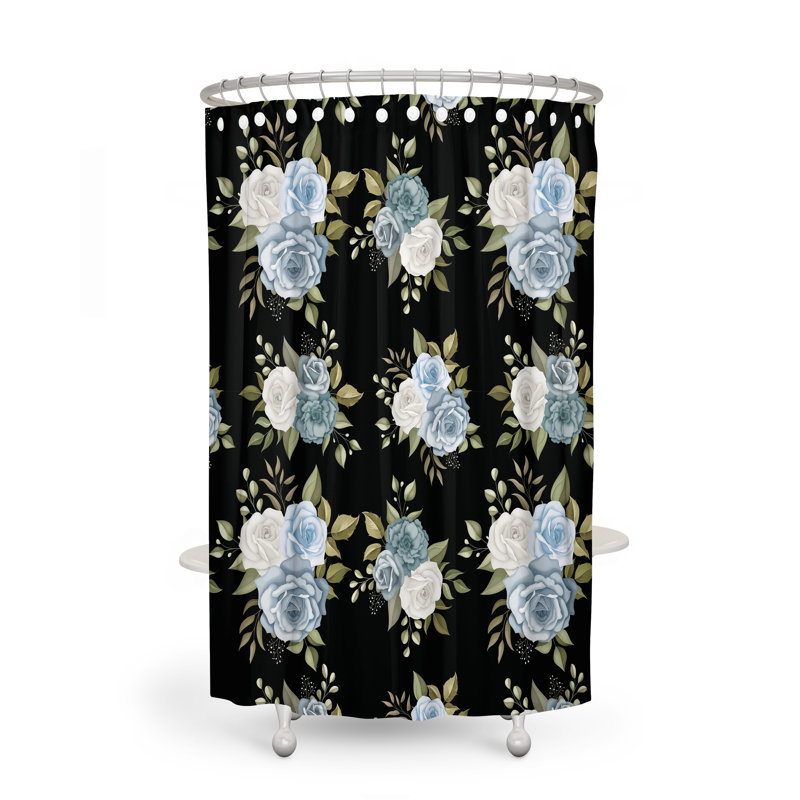 Floral Shower Curtain, 72" H x 70" W