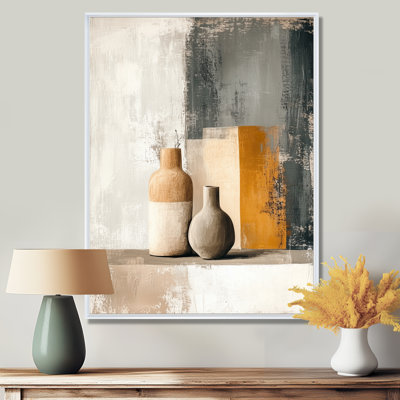 Modern Ceramic Pottery  I - Grey Ceramic Framed Wall Art
