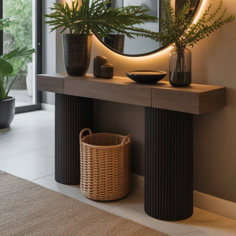 Console simple de style nordique, 31.5" H x 78.7" W x 15.7" D