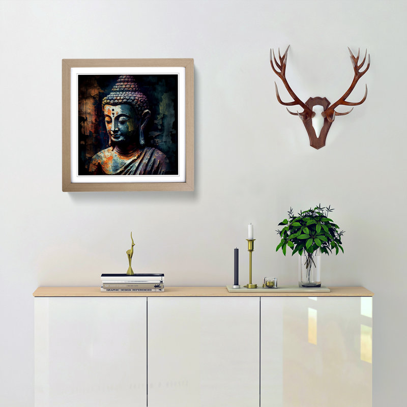 1 Piece Single Picture Frame Wall Art, Oak