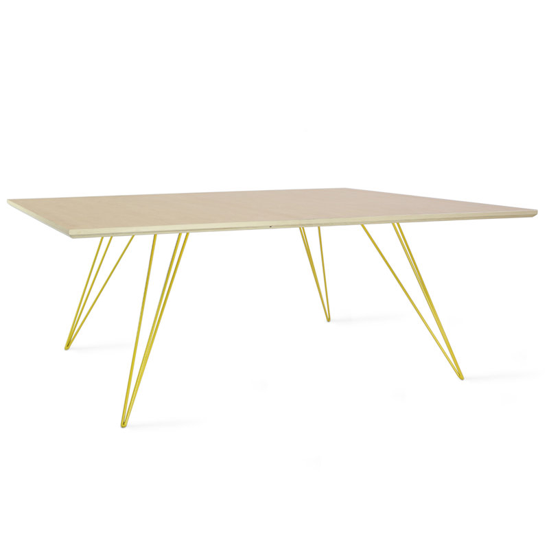 Williams Coffee Table, Yellow, 18" H x 46" L x 40" W, Maple
