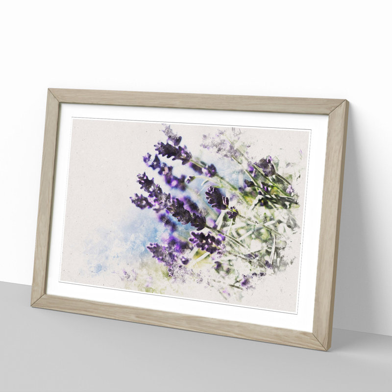 Lavender Vol.2 - Picture Frame Graphic Art, Oak Framed, 27cm H x 36cm W x 2cm D