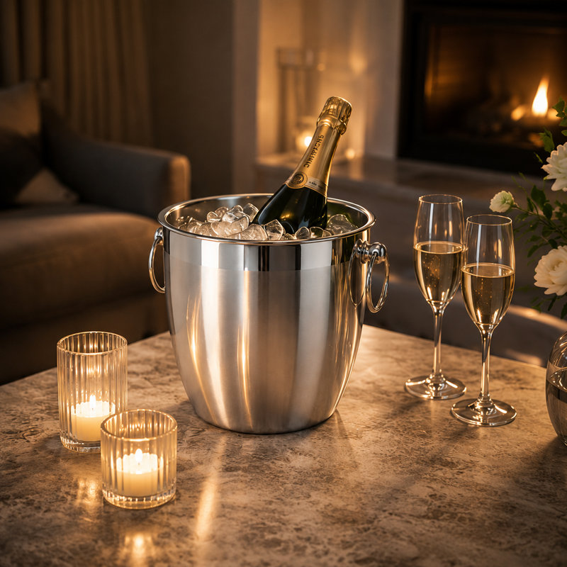 Stainless Steel Champagne & Ice Bucket (4 lt)