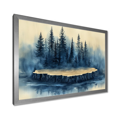 Forêt d'hiver sur bois glissant Harmony II - forêt, art mural