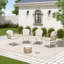 Paquet de 4 chaises de patio en osier avec coussins beige Silvie