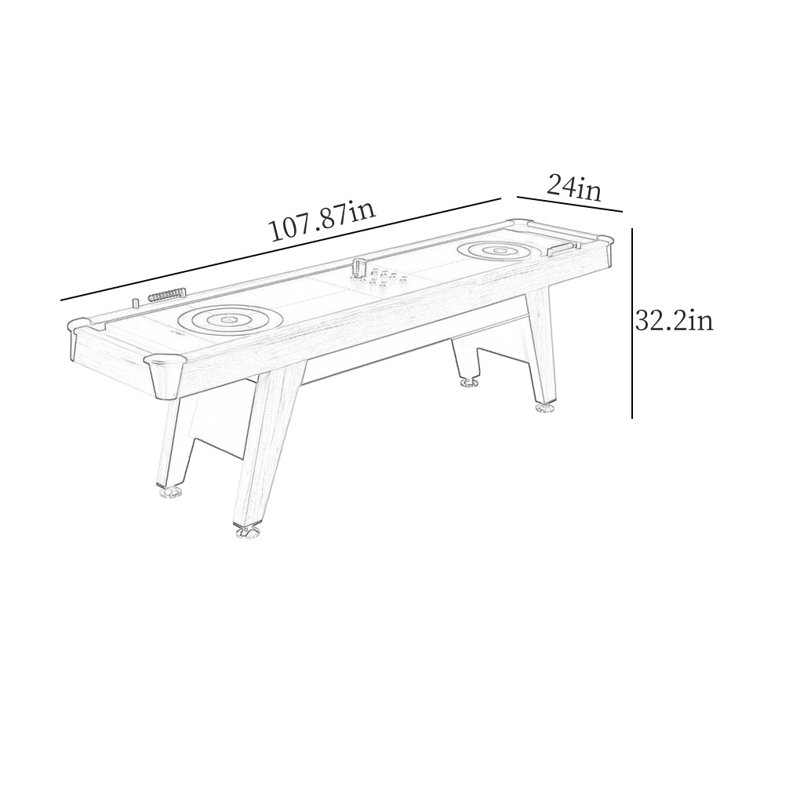 9-Foot Deluxe Classic Shuffleboard Table The Drift Architect 9' Woodgrain Veneer Shuffleboard Table