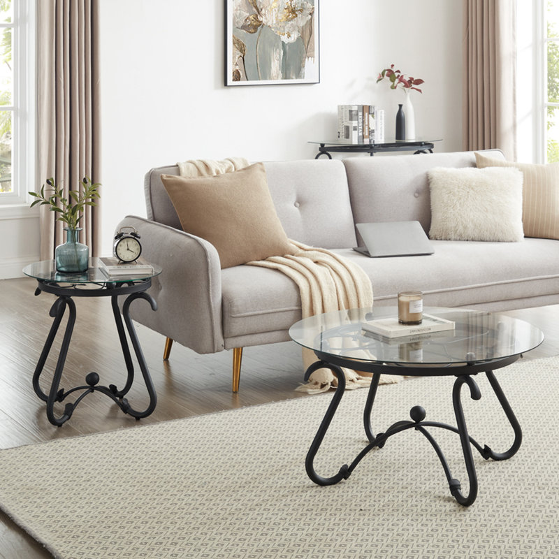 Glass Side Table End Tables Set Of 2