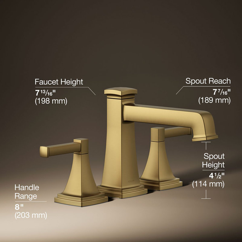 Riff Bath Faucet Trim With Diverter Spout, Vibrant Brushed Moderne Brass