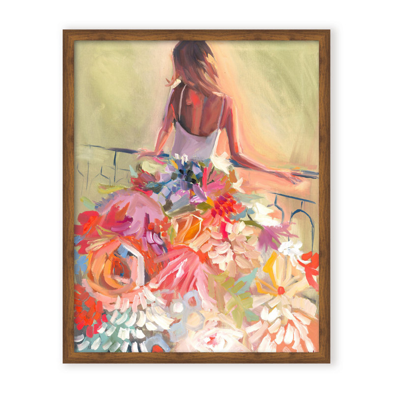 Nature Inspired Blossom Reverie: The Enigmatic Backdrop, Black, 24" H x 16" W x 1.125" D, Framed Print