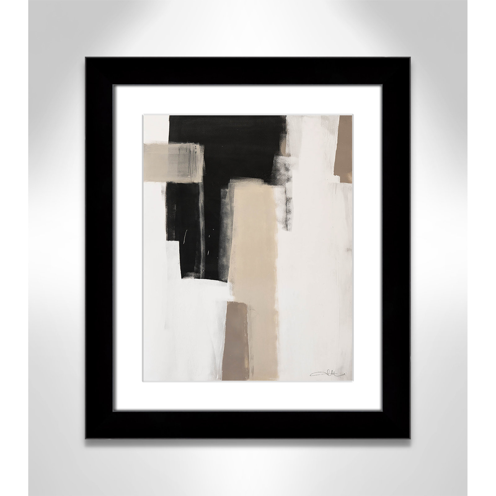 Calvin "Earth Scapes I" Print, 20.5" H x 17.5" W x 1.25" D, Black Cube Frame Matted
