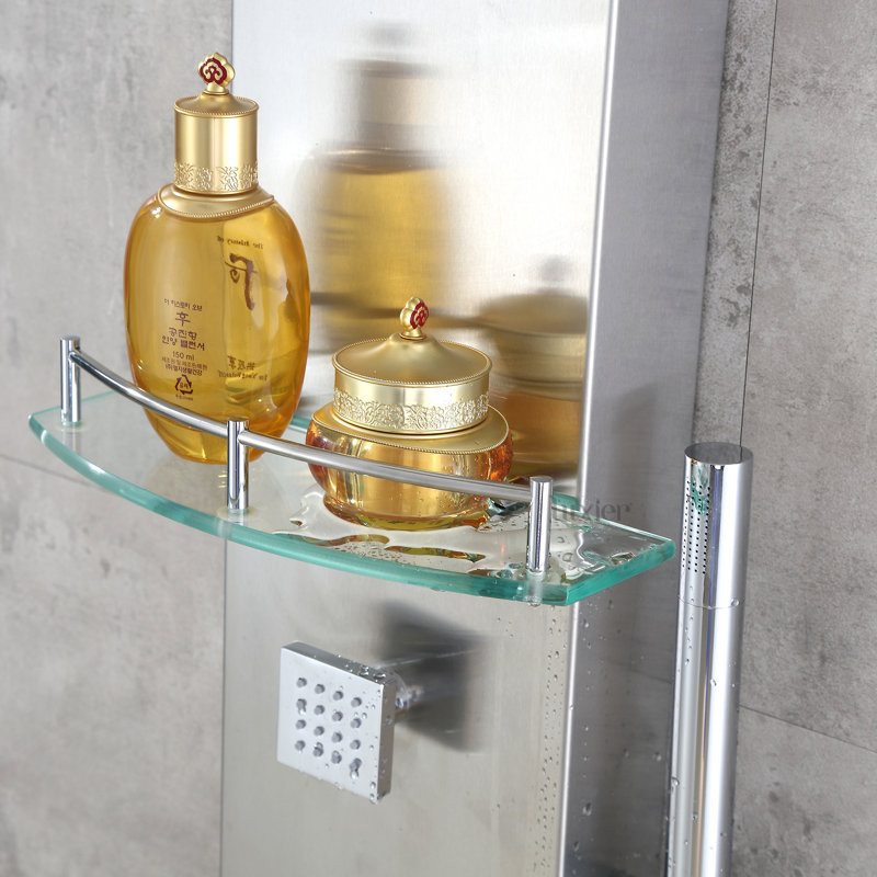 Multi-Function Thermostatic 55" Rainfall Shower Panel with Adjustable Shower Head