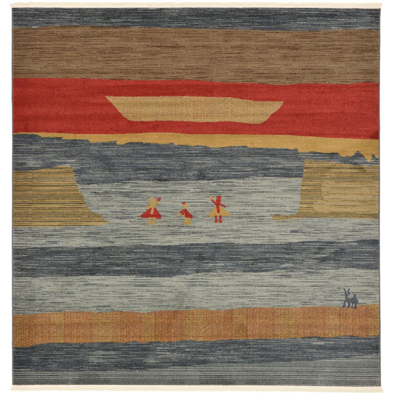 Lela Abstract Indoor Rug, Square 8'