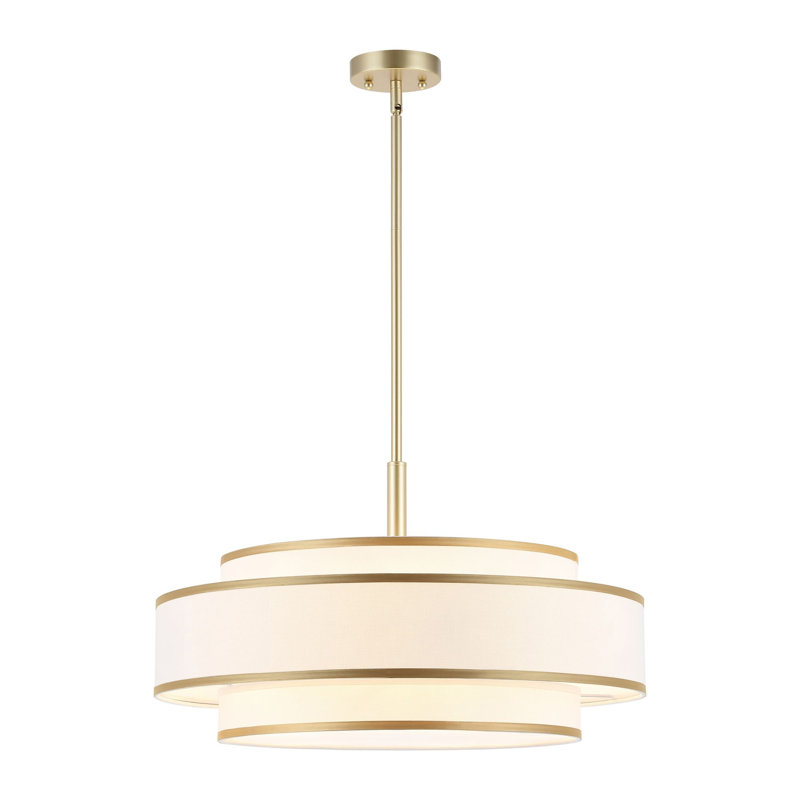 Lustre tambour 5 lumières Aasim, Doré