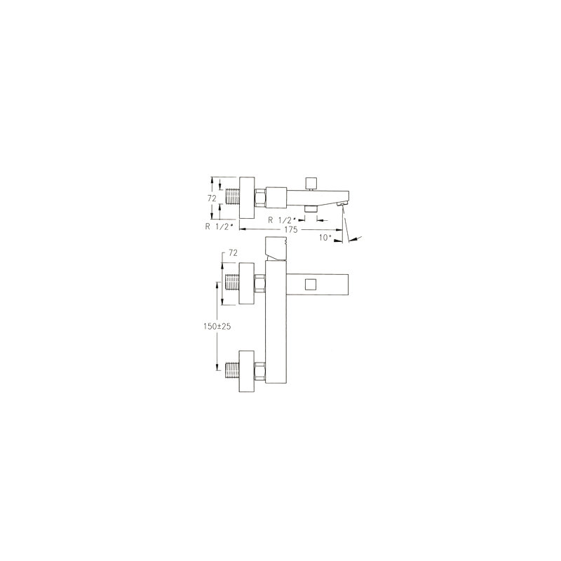 Shirl Wall Bath Shower Mixer Bath Filler
