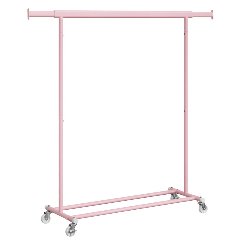 Ahmoni 132cm Rolling Clothing Rack, Pink