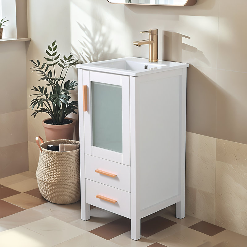 Ensemble de meuble-lavabo simple blanc 16 po
