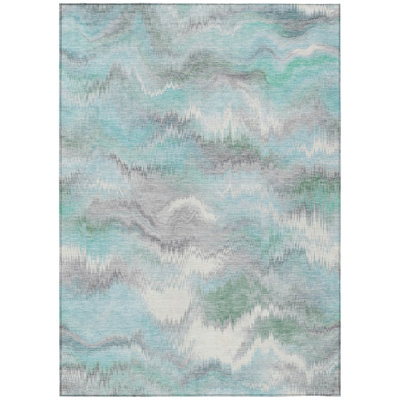 Machine Washable Indoor/Outdoor Millner ACN2258 Swirls Rug