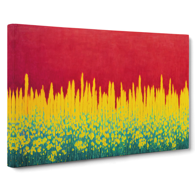 Distinguished Abstract Flowers - Wrapped Canvas Print, 35cm H x 50cm W x 3cm D