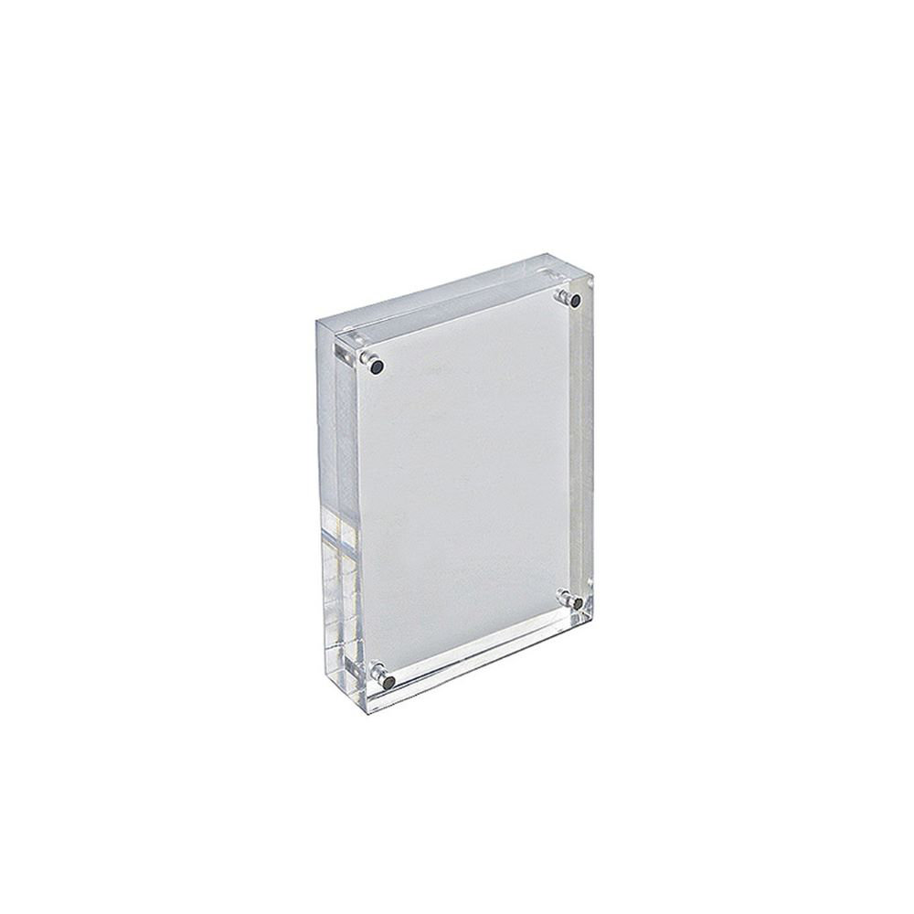 Clear Acrylic Magnetic Photo Frame Block 4" x 6" Vertical/Horizontal Azar Displays