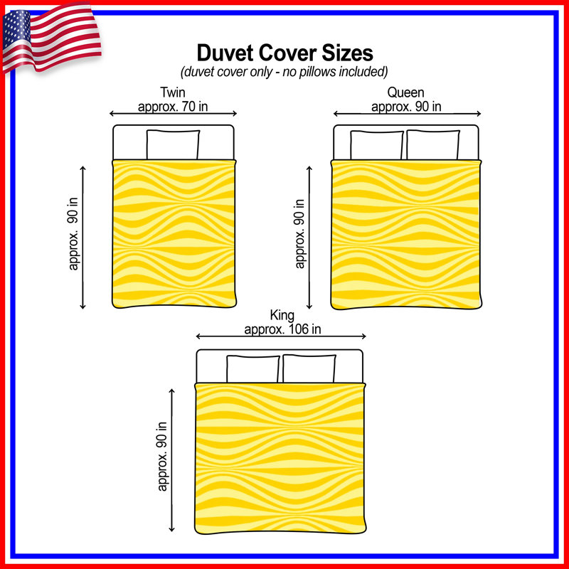 Housses de couette Yellow Wavy Lines, Très grand lit