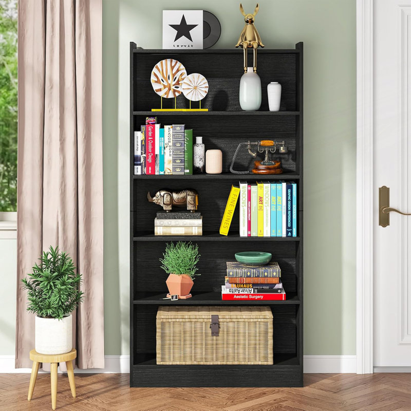 5-Tier Modern Library Bookshelf with Storage