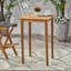 Table de bar d'extérieur carrée en bois d'acacia minimaliste - finition teck