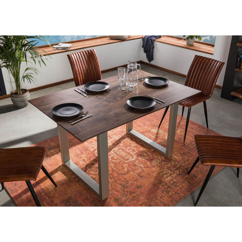 Dining Table, Grey, Silver, H76 x L140 x W90cm