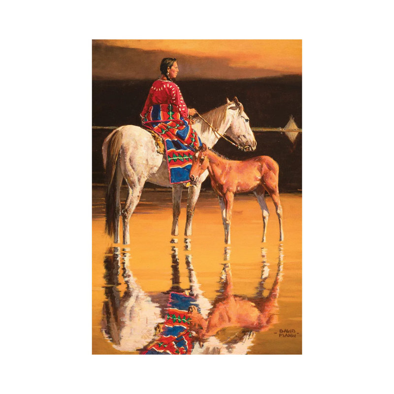 «Lokota Scout» par David Mann - peinture sur toile tendue, H 40 po x l 26 po x P 1,5 po