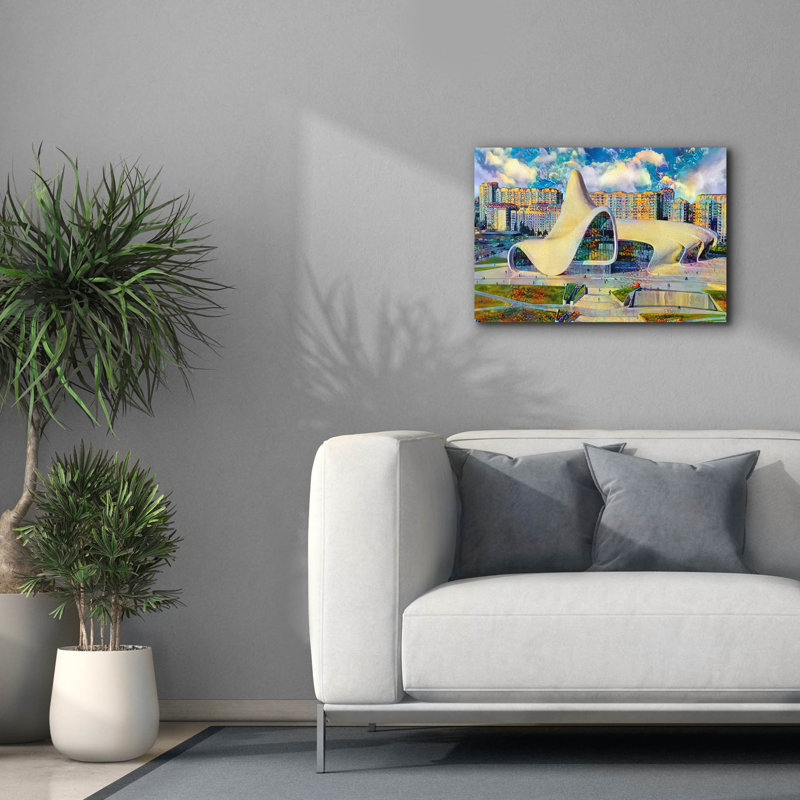 «Azerbaijan Baku Heydar Aliyev", art mural sur toile, 26 po x 18 po