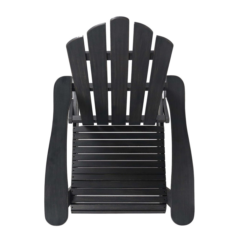 Comfortable And Stylish Foldable Adirondack Chair For Outdoor Relaxation, Ideal For Poolside And Patio Use, Dark Gray