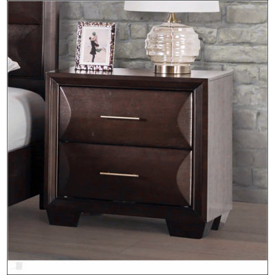 Transitional Style Espresso Finish Nightstand With Dovetail Drawers For Elegant And Functional Bedroom Furniture