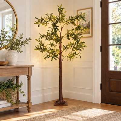 70 '' H LED Illuminated Olive Tree Floor Lamp  with 8 Light Modes and Remote Control for Christmas, Wedding, Holiday Party