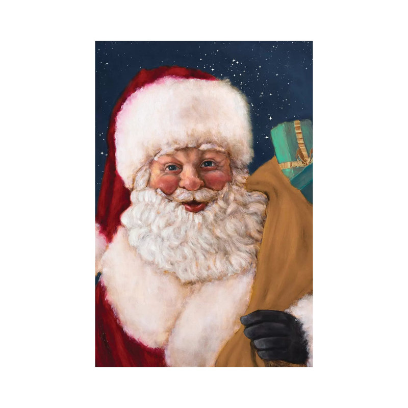 Jolly Saint Nick With Starry Night by Walt Johnson - Wrapped Canvas Print, 101.6cm H x 66.04cm W
