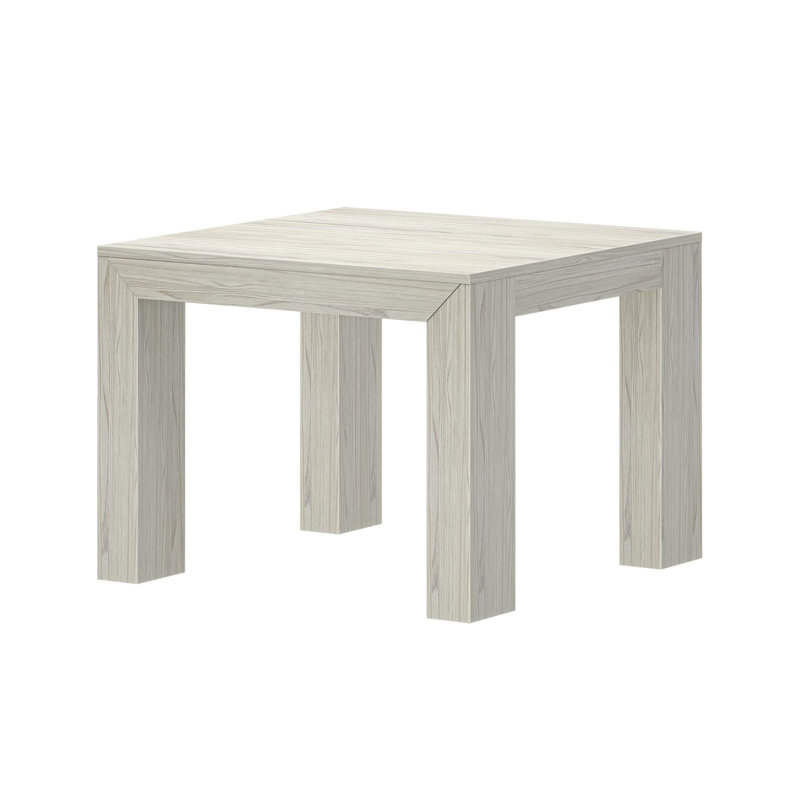 Table de bout en bois massif Daydrian, Sable blanc brossé au fil