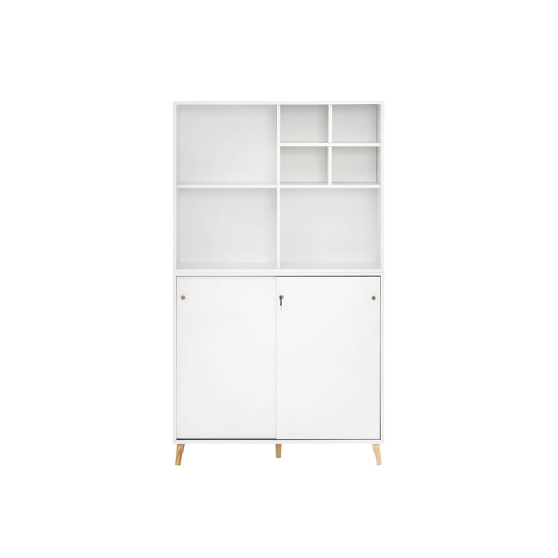 Mowgli Sliding Door Wardrobe, 2 Shelves and Shelf Cross 3-Piece Set, White