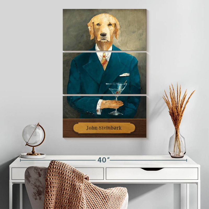 Brampt John Steinbark avec plaque, H 32 po x l 20 po