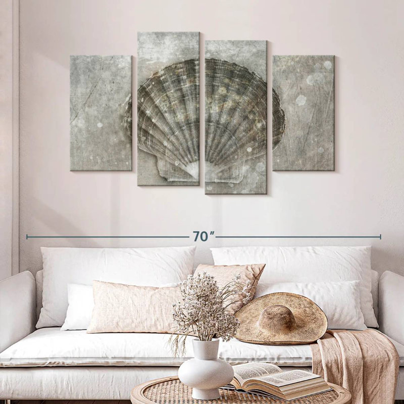 Bw scallop seashell Aletra, H 32 po x l 52 po