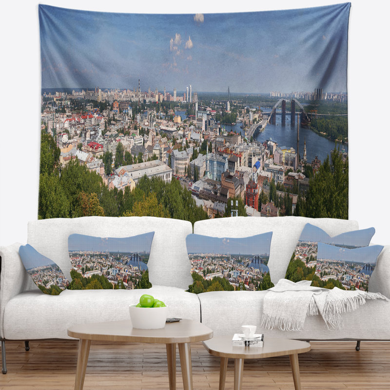 Photographie kiev cityscape panorama tapisserie, H 50 po x l 60 po