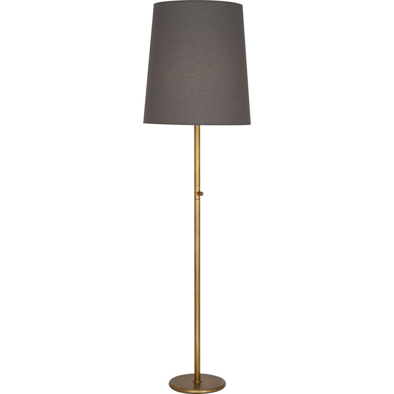 Buster 79.5'' Traditional Floor Lamp, Smoke Gray, Aged Brass