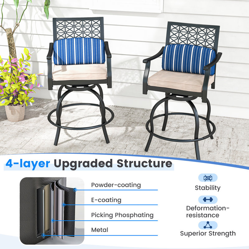 Tabouret de bar avec coussin Anujin