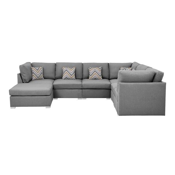 LILOLA Amira 8 - Piece Upholstered Sectional & Reviews | Wayfair