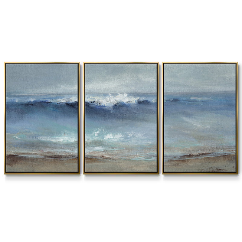 «Northeast Wind», reproduction sur toile 3 pièces, Encadrement doré, H 24 po x l 48 po x P 2 po