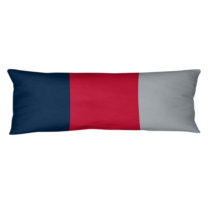 Stripes Medium Polyester/Polyfill Body Pillow, New England Football, Red Mid and Silver Side