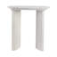 24"Catalina Travertine&Fluted Wood Accent Table/Kd